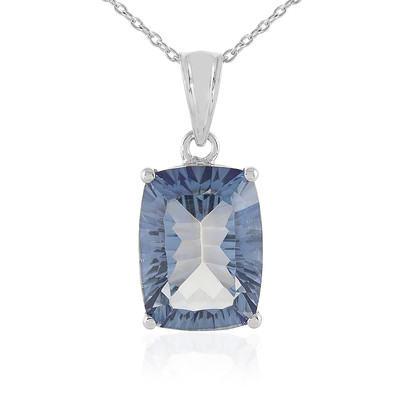 Zilveren halsketting met een blauwe mystieke kwarts