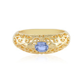 Zilveren ring met een Onverhitte blauwe Ceylon saffier
