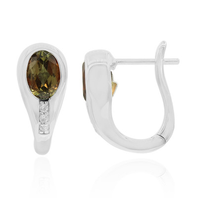 Zilveren oorbellen met andalusieten