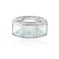 Zilveren ring met maan blauwe kwartskristallen
