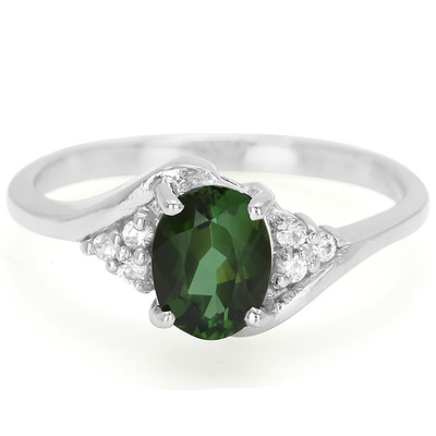 Zilveren ring met een blauw groene Sapo toermalijn