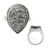 Zilveren ring met een Platinum Glitter Agaat