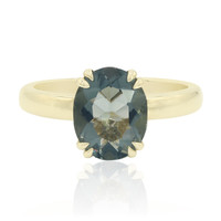Gouden ring met een blauwe vuur opaal