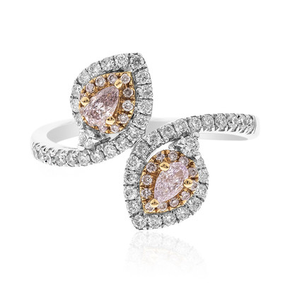 Gouden ring met SI2 Roze Diamanten (CIRARI)