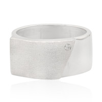 Zilveren ring met een I1 (G) Diamant