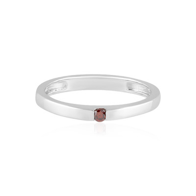 Zilveren ring met een I3 Rode Diamant