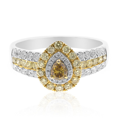 Gouden ring met een Oranje SI Diamant (CIRARI)