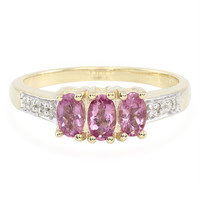 Gouden ring met roze koper toermalijnen