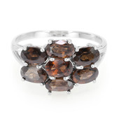 Zilveren ring met Chocolade zirkonen