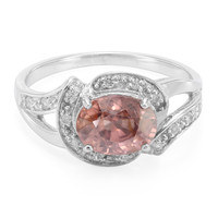 Zilveren ring met een roze kaneel zirkoon