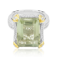 Zilveren ring met een groene amethist (Dallas Prince Designs)