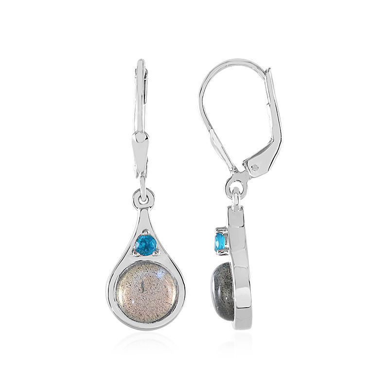 Reisbureau Worstelen Professor Zilveren oorbellen met Blauwe Minary Labradorieten (KM by Juwelo)-1726QI |  Juwelo sieraden