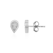 Zilveren oorbellen met I2 (I) Diamanten