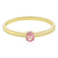 Gouden ring met een Ceylon roze saffier