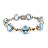 Zilveren armband met hemel-blauwe topaasstenen (Dallas Prince Designs)