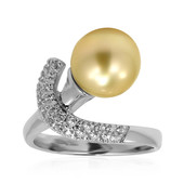 Zilveren ring met een Gouden Kabira Zuidzee Parel (TPC)