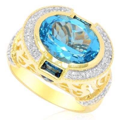 Zilveren ring met een Zwitsers-blauwe topaas (Dallas Prince Designs)