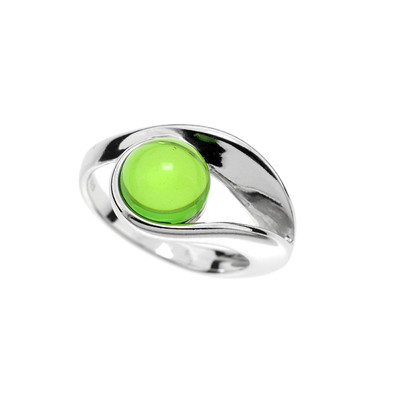 Zilveren ring met een Groene Colombiaanse Barnsteen (dagen)