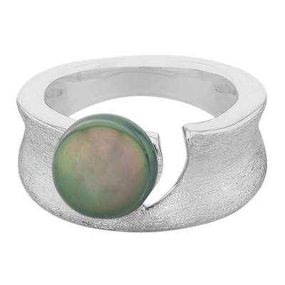 Zilveren ring met een Tahiti parel (MONOSONO COLLECTION)