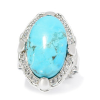 Zilveren ring met een Blauwe Kingman Mohave Turkoois (Dallas Prince Designs)