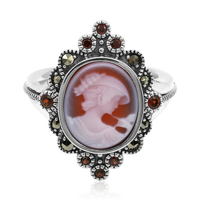 Zilveren ring met een Rode agaat