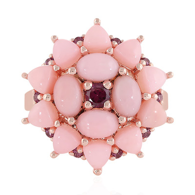 Zilveren ring met roze opalen