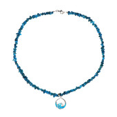 Zilveren halsketting met neon blauwe apatieten (Riya)