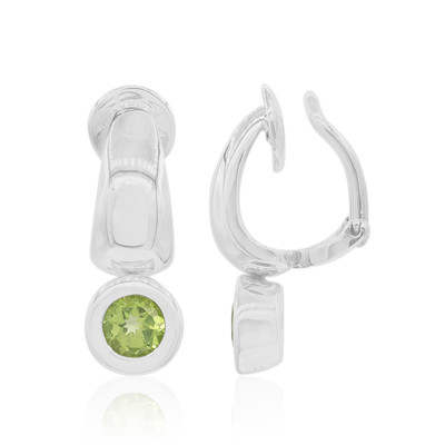 Zilveren oor clip met peridoots