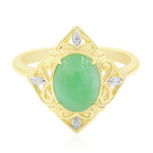 Gouden ring met een Koninklijke Groene Jadeiet (Annette)
