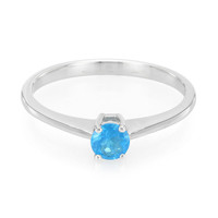 Zilveren ring met een neon blauwe apatiet