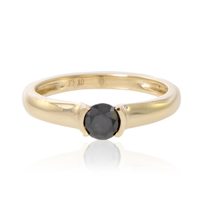 Gouden ring met een zwarte diamant