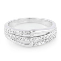 Zilveren ring met witte saffieren