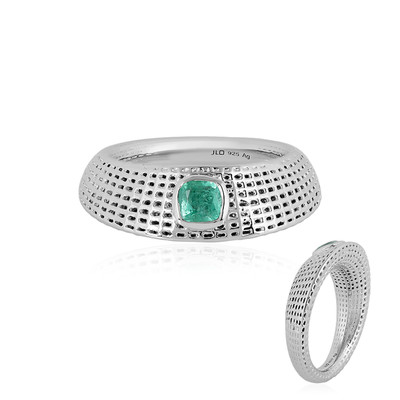 Zilveren ring met een Columbiaanse smaragd (SAELOCANA)