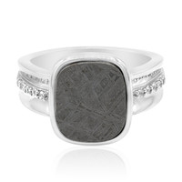 Zilveren ring met een Muonionalusta meteoriet
