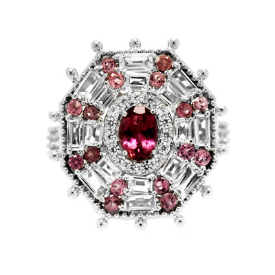 Zilveren ring met een roze toermalijn (Dallas Prince Designs)