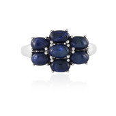 Zilveren ring met blauwe ster saffieren