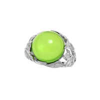 Zilveren ring met een Groene Colombiaanse Barnsteen