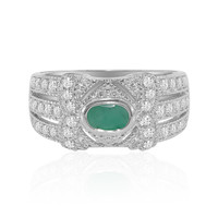 Zilveren ring met een Braziliaanse smaragd