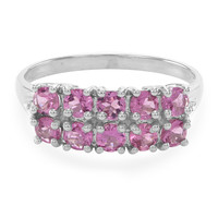 Zilveren ring met roze toermalijnen