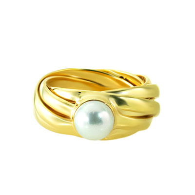 Gouden ring met een Akoya parel (de Melo)