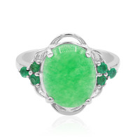 Zilveren ring met een groene agaat