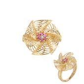 Gouden ring met roze saffieren (Ornaments by de Melo)