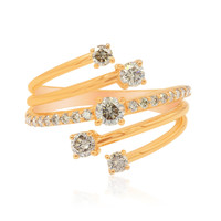 Gouden ring met een SI1 Argyle Rose De France Diamant