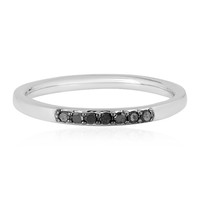 Zilveren ring met zwarte diamanten