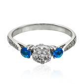 Zilveren ring met neon blauwe apatieten (Cavill)