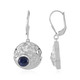 Zilveren oorbellen met blauwe ster saffieren (MONOSONO COLLECTION)