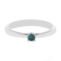 Zilveren ring met een I1 Blauwe Diamant