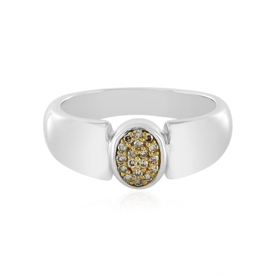Zilveren ring met I3 Bruine Diamanten