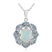 Zilveren halsketting met een Welo-opaal