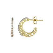 Gouden oorbellen met I3 Champagne Diamanten (Ornaments by de Melo)